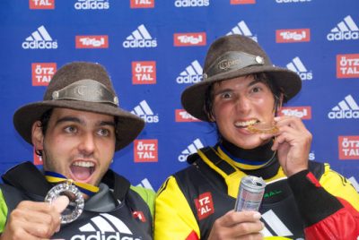 Michele & Sam with medals (MArnu)